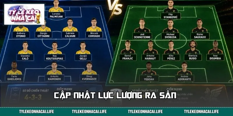Cập nhật lực lượng ra sân